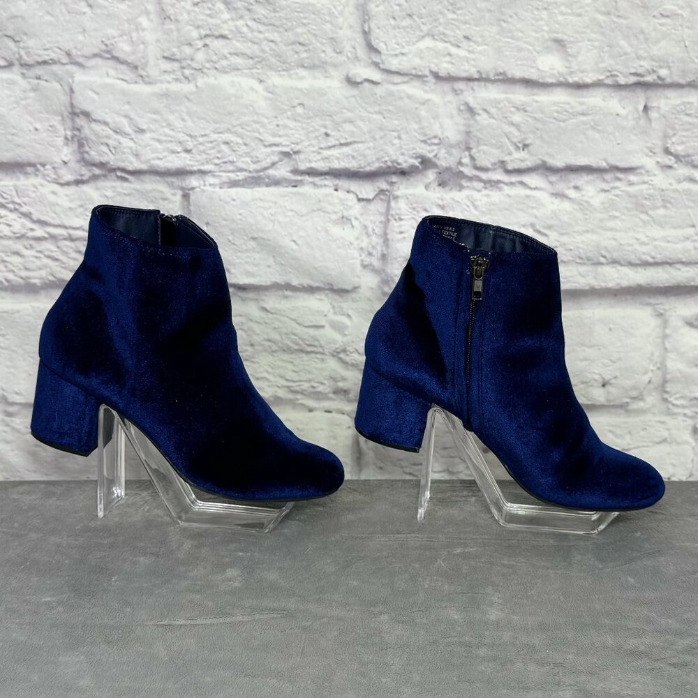 Rebel by ZIGi Nanon Blue Velvet Booties